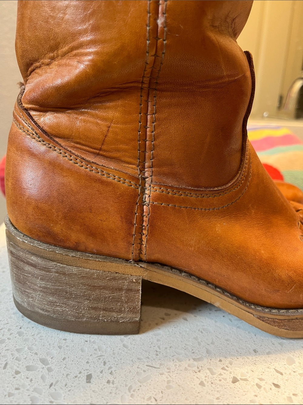 Women’s Tall Leather Heeled Frye campus “like “boots - Picture 4 of 9